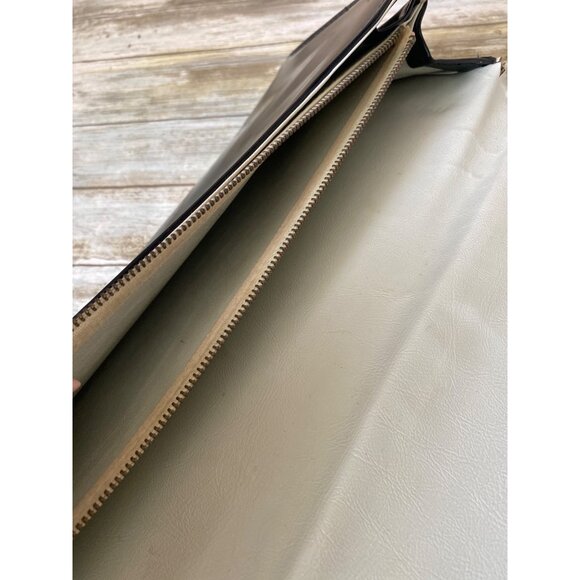 1950s Aetna USA Black Patent Envelope Clutch Purse Royaltone Lined 15" Mid Centu - Picture 13 of 16